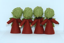 Chestnut Fairy Family Doll Set – 2.5", 3" & 3.5” Handmade Felt Waldorf Decorations by Ambrosius