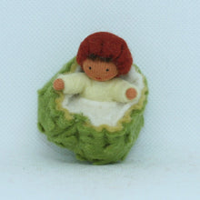 Handmade Chestnut Baby Doll by Ambrosius – Eco-Friendly Wool Felt Waldorf Toy from Eco Flower Fairies LLC