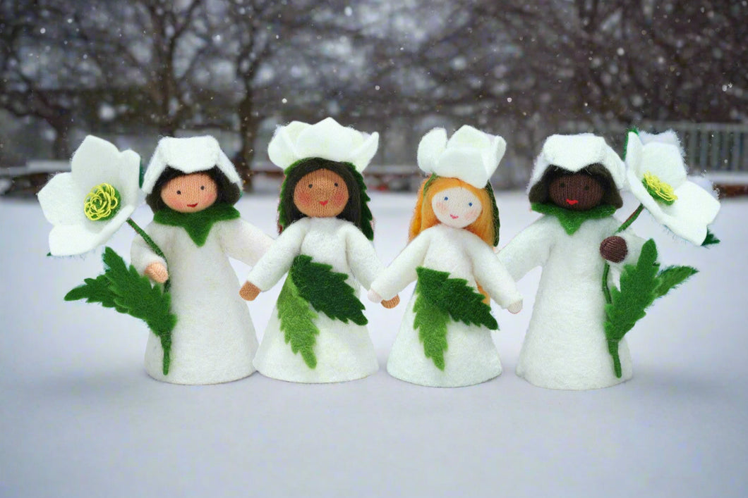 Handmade Christmas Rose Fairy Doll by Ambrosius – Eco-Friendly Wool Felt Waldorf Toy from Eco Flower Fairies LLC