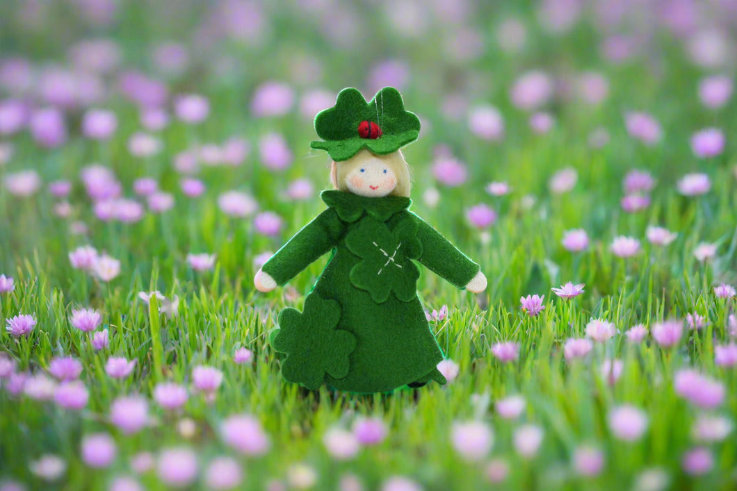 Handmade Clover Princess Doll by Ambrosius – Eco-Friendly Wool Felt Waldorf Toy from Eco Flower Fairies LLC