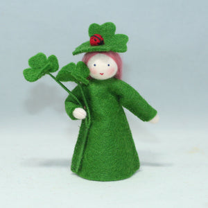 Handmade Clover Fairy Doll by Ambrosius – Eco-Friendly Wool Felt Waldorf Toy from Eco Flower Fairies LLC