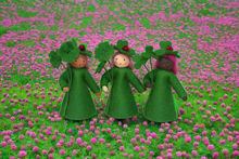Clover Fairy Doll – 2.5” & 3" Handmade Felt Waldorf Decorations by Ambrosius