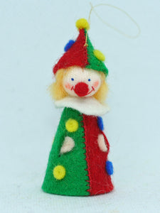Jingle Clown (miniature hanging felt doll)