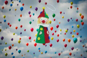 Handmade Jingle Clown Doll by Ambrosius – Eco-Friendly Wool Felt Waldorf Toy from Eco Flower Fairies LLC