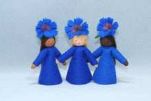 Cornflower Fairy Doll – 2.5” & 3" Handmade Felt Waldorf Decorations by Ambrosius