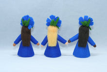 Cornflower Fairy Doll – 2.5” & 3" Handmade Felt Waldorf Decorations by Ambrosius