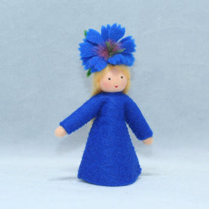 Handmade Cornflower Fairy Doll by Ambrosius – Eco-Friendly Wool Felt Waldorf Toy from Eco Flower Fairies LLC