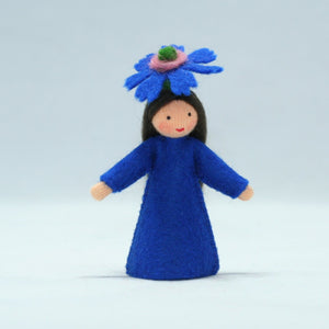Handmade Cornflower Fairy Doll by Ambrosius – Eco-Friendly Wool Felt Waldorf Toy from Eco Flower Fairies LLC