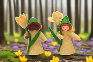 Crocus Fairy Doll – 2.5” Handmade Felt Waldorf Decoration by Ambrosius