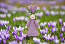 Crocus Fairy Doll – 2.5” Handmade Felt Waldorf Decoration by Ambrosius