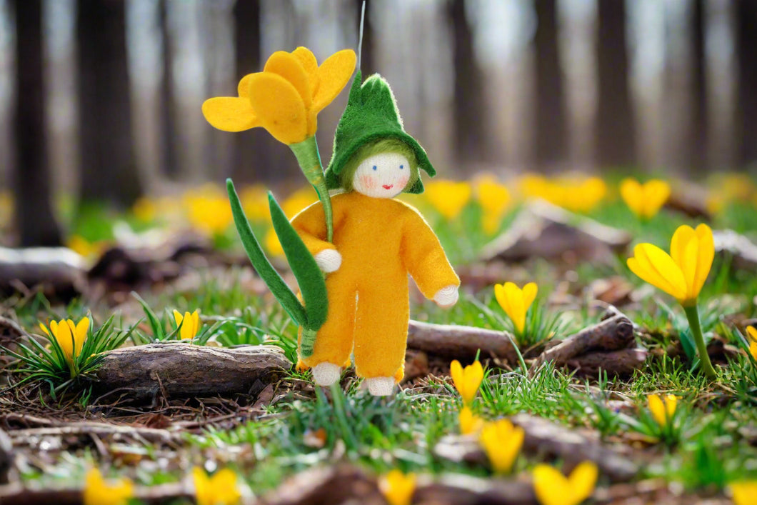 Handmade Crocus Pixie Doll by Ambrosius – Eco-Friendly Wool Felt Waldorf Toy from Eco Flower Fairies LLC