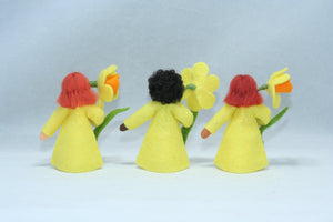 Daffodil Fairy Doll – 2.5” & 3" Handmade Felt Waldorf Decorations by Ambrosius