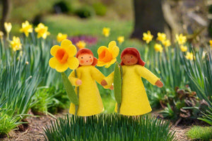Daffodil Fairy Doll – 2.5” & 3" Handmade Felt Waldorf Decorations by Ambrosius