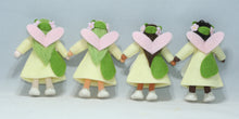 Flower Pixie Family Doll Set – 2.5”, 3" & 3.5" Handmade Felt Waldorf Decorations by Ambrosius