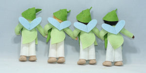 Flower Pixie Family Doll Set – 2.5”, 3" & 3.5" Handmade Felt Waldorf Decorations by Ambrosius