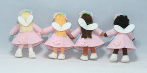 Flower Pixie Family Doll Set – 2.5”, 3" & 3.5" Handmade Felt Waldorf Decorations by Ambrosius
