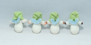 Flower Pixie Family Doll Set – 2.5”, 3" & 3.5" Handmade Felt Waldorf Decorations by Ambrosius