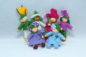 Flower Pixie Doll – 2.5” Handmade Felt Waldorf Decoration by Ambrosius