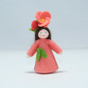 Handmade Flowering Quince Fairy Doll by Ambrosius – Eco-Friendly Wool Felt Waldorf Toy from Eco Flower Fairies LLC