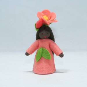 Handmade Flowering Quince Fairy Doll by Ambrosius – Eco-Friendly Wool Felt Waldorf Toy from Eco Flower Fairies LLC