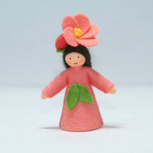 Handmade Flowering Quince Fairy Doll by Ambrosius – Eco-Friendly Wool Felt Waldorf Toy from Eco Flower Fairies LLC