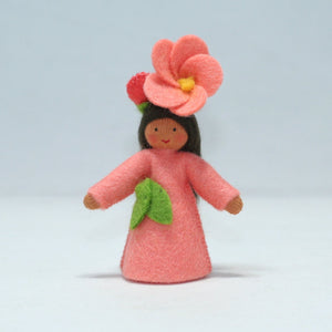 Handmade Flowering Quince Fairy Doll by Ambrosius – Eco-Friendly Wool Felt Waldorf Toy from Eco Flower Fairies LLC
