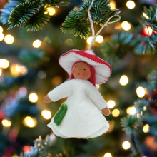 Handmade Fly Agaric Mushroom Pixie Doll by Ambrosius – Eco-Friendly Wool Felt Waldorf Toy from Eco Flower Fairies LLC