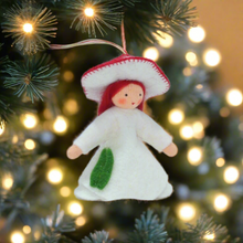 Handmade Fly Agaric Mushroom Pixie Doll by Ambrosius – Eco-Friendly Wool Felt Waldorf Toy from Eco Flower Fairies LLC