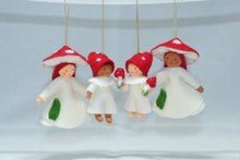Mushroom World - Fly Agaric Mushroom Pixie Doll – 2" & 2.5" Handmade Felt Waldorf Decorations by Ambrosius