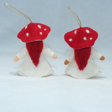 Mushroom World - Fly Agaric Mushroom Pixie Doll – 2" & 2.5" Handmade Felt Waldorf Decorations by Ambrosius