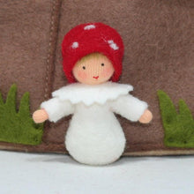 Handmade Fly Agaric Mushroom Pixie Doll by Ambrosius – Eco-Friendly Wool Felt Waldorf Toy from Eco Flower Fairies LLC