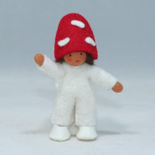 Handmade Fly Agaric Mushroom Pixie Doll by Ambrosius – Eco-Friendly Wool Felt Waldorf Toy from Eco Flower Fairies LLC