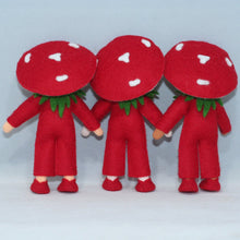 Mushroom World - Fly Agaric Mushroom Pixie Family Doll Set – 2.5", 3" & 3.5" Handmade Felt Waldorf Decorations by Ambrosius