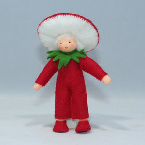 Handmade Fly Agaric Mushroom Pixie Doll by Ambrosius – Eco-Friendly Wool Felt Waldorf Toy from Eco Flower Fairies LLC