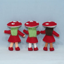 Mushroom World - Fly Agaric Mushroom Pixie Family Doll Set – 2.5", 3" & 3.5" Handmade Felt Waldorf Decorations by Ambrosius