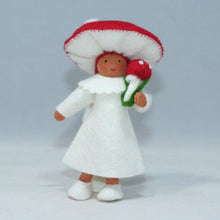 Handmade Fly Agaric Mushroom Pixie Doll by Ambrosius – Eco-Friendly Wool Felt Waldorf Toy from Eco Flower Fairies LLC