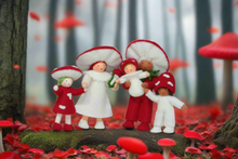 Handmade Fly Agaric Mushroom Pixie Doll Set by Ambrosius – Eco-Friendly Wool Felt Waldorf Toy from Eco Flower Fairies LLC