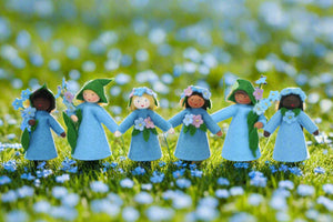 Forget-Me-Not Fairy Doll – 2.5” & 3" Handmade Felt Waldorf Decorations by Ambrosius