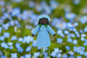 Forget-Me-Not Fairy Doll – 2.5” & 3" Handmade Felt Waldorf Decorations by Ambrosius