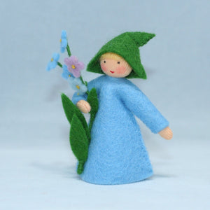 Forget-Me-Not Fairy Doll – 2.5” & 3" Handmade Felt Waldorf Decorations by Ambrosius