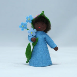 Forget-Me-Not Fairy Doll – 2.5” & 3" Handmade Felt Waldorf Decorations by Ambrosius