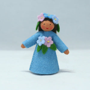 Forget-Me-Not Fairy Doll – 2.5” & 3" Handmade Felt Waldorf Decorations by Ambrosius