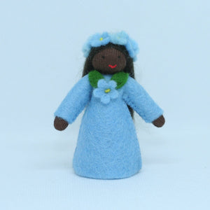 Forget-Me-Not Fairy Doll – 2.5” & 3" Handmade Felt Waldorf Decorations by Ambrosius