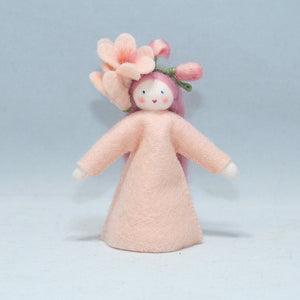 Freesia Fairy (3.5" miniature handmade felt doll, flower hat)