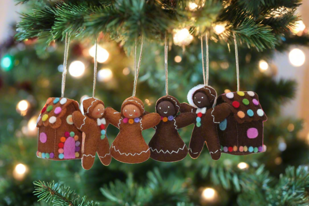 Handmade Christmas Gingerbread Doll by Ambrosius – Eco-Friendly Wool Felt Waldorf Toy from Eco Flower Fairies LLC