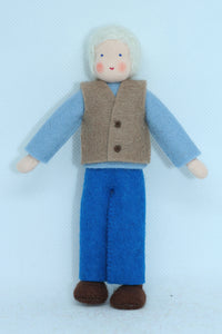 Handmade Grandfather Doll by Ambrosius – Eco-Friendly Wool Felt Waldorf Toy from Eco Flower Fairies LLC