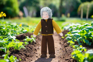 Handmade Grandfather Doll by Ambrosius – Eco-Friendly Wool Felt Waldorf Toy from Eco Flower Fairies LLC