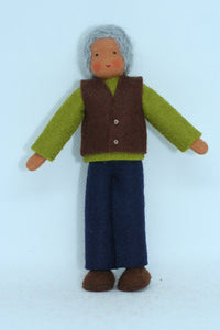Handmade Grandfather Doll by Ambrosius – Eco-Friendly Wool Felt Waldorf Toy from Eco Flower Fairies LLC