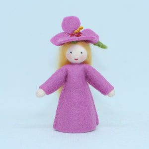 Handmade Hibiscus Fairy Doll by Ambrosius – Eco-Friendly Wool Felt Waldorf Toy from Eco Flower Fairies LLC