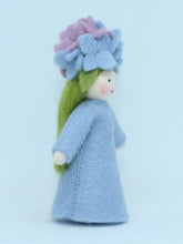 Hortensia Fairy (miniature standing felt doll, flower hat)